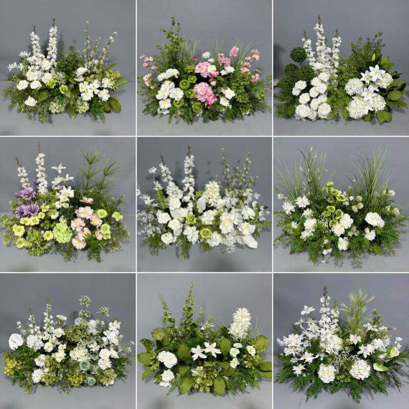 婚庆地排花森系花排装饰布置婚礼仿真花假花路引花T台花艺莫奈风