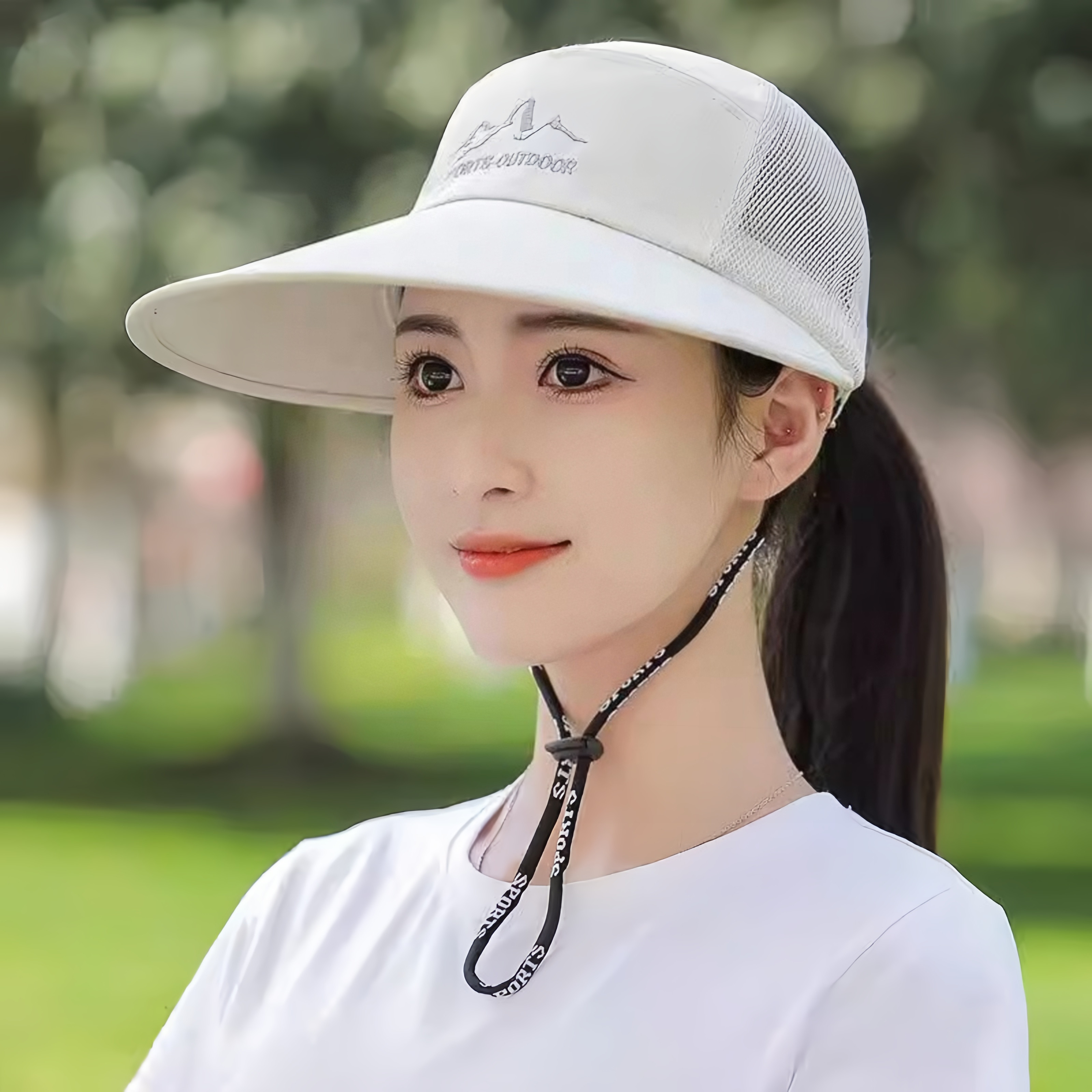遮阳帽子女夏天薄款抗UV遮阳帽户外骑车帽休闲 透气防晒遮阳帽