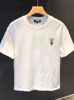 清仓尾货~专柜尾货夏季新款短袖t恤男士宽松半袖宽松半袖潮流白色