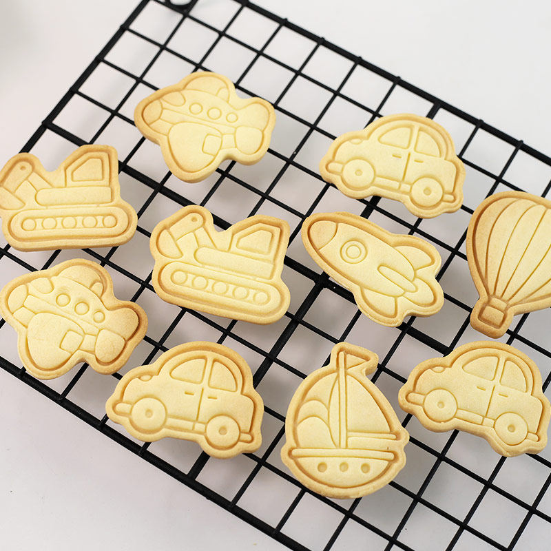 小汽车饼干模具卡通挖掘机交通工具烘焙模具糖霜饼干曲奇切模工具