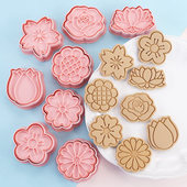 花朵饼干模具卡通菊花梅花郁金香翻糖蛋糕烘焙工具3d立体曲奇切模