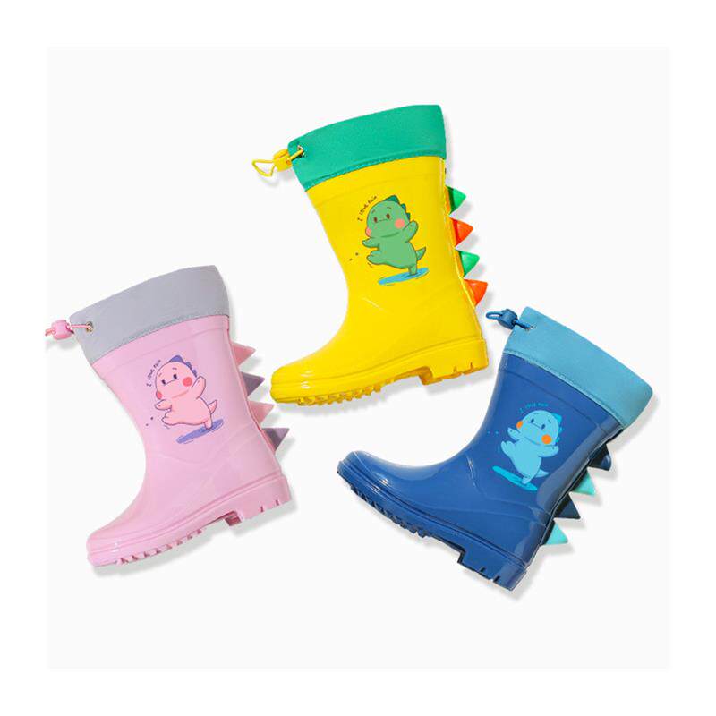 CHILDRENS DINOSAUR RAIN BOOTS BOYS LIGHT AND NON-SLIP NEW 2024 GIRLS POPULAR RAIN BOOTS WATERPROOF MEDIUM TUBE FOREIGN TRADE WATER SHOES