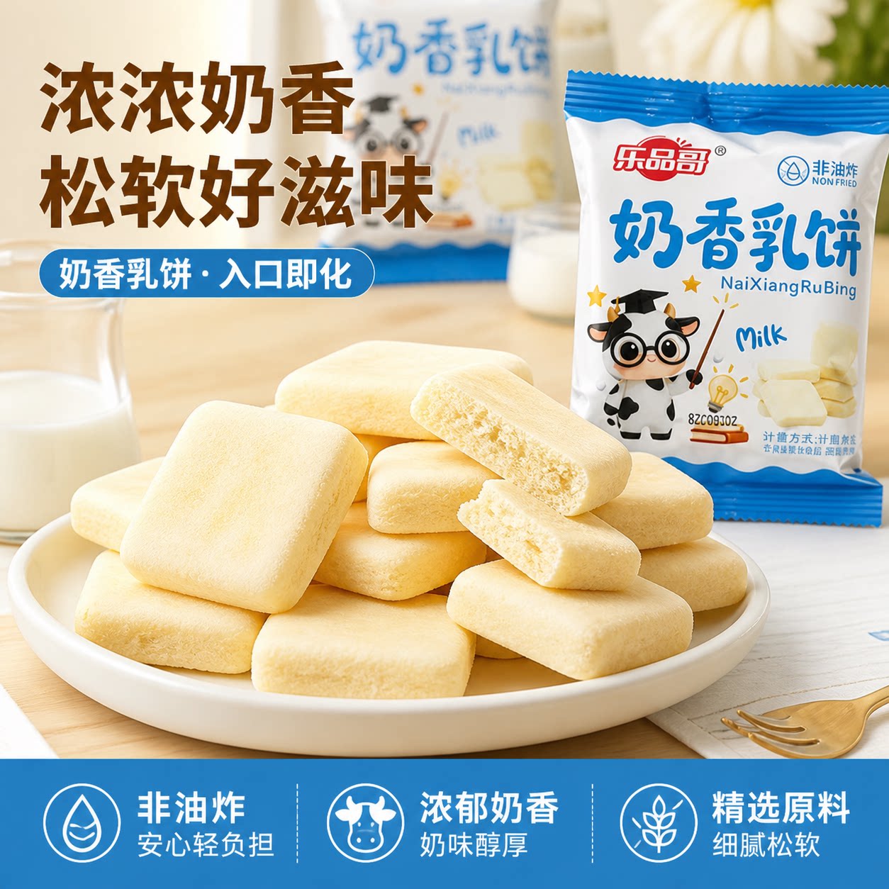 鲜焙奶香乳饼小包装非油炸营养高钙儿童老人放心食用休闲小零食