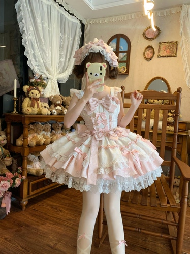 【白羽絮语】YoYo酱原创设计Lolita洋装doll感jsk吊带连衣裙夏季