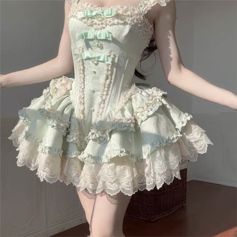 栀子来了原创小蓓蕾长腰款Lolita修身鱼骨jsk日常温柔生日洛丽裙