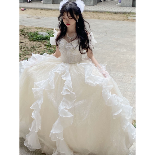 晚礼服裙轻奢小众高端艺考主持人毕业结婚生日礼服2026新款蓬蓬裙