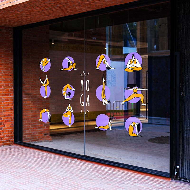 瑜伽海报镂空fullhome