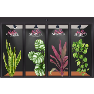 橱窗绿植美化玻璃贴静电无胶女装店个性防撞装饰窗花爬藤陈列布置