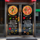 披萨点玻璃门贴膜整张超大匹萨餐厅快餐店pizza海报广告氛围网红
