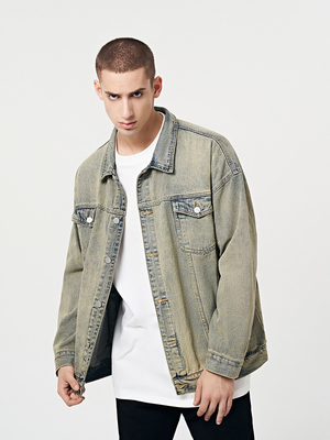 YORAINBOW黄泥色牛仔外套夹上衣