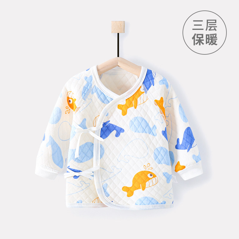 婴儿半背衣纯棉上衣新生儿衣服初生和尚服秋衣宝宝保暖内衣春秋装