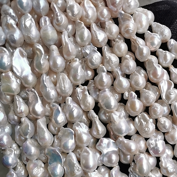 外贸款小鱼尾巴洛克异形珠天然淡水珍珠散珠项链半成品一条40公分