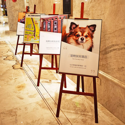 木质彩色画架KT板展示架画展展架画板架子支架式可折叠美术生专用
