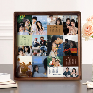 日历相框摆台定制七夕礼物送女友diy照片相框摆件高级感相片打印