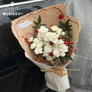 手撕叶脉纸鲜花包装纸复古侘寂风花束花店手工diy礼物花艺资材料