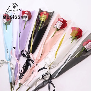 鲜花单支花束包装袋直筒鲜花包装袋包花纸袋插花花艺手工摆摊资材