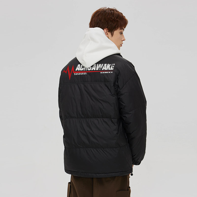 ACHSAWAKE立领美式字母羽绒服
