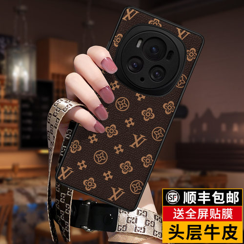 匠恒荣耀magic6真皮高档手机壳女