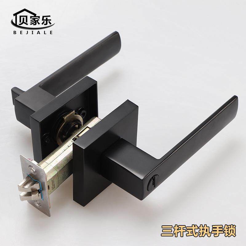 锌合金三杆执手锁室内房门卫木门静音锁酒店生间锁具通道门把手锁,基础建材,机械门锁,淘宝优惠券,粉丝福利购,淘宝优惠卷