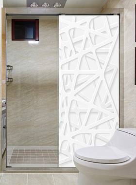 尚易创意仿3D贴个性白色几何门门贴抽象多边形木门翻新墙贴F241