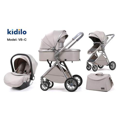 kidilo高景观儿童手推可坐可躺婴儿车双向轻便2合1口袋车跨境