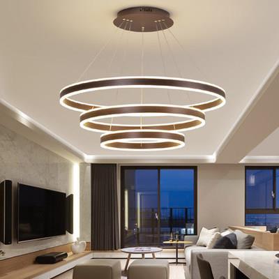 客厅吊灯大气具现代简约卧室餐厅灯轻奢环形办公室别墅复式楼梯灯