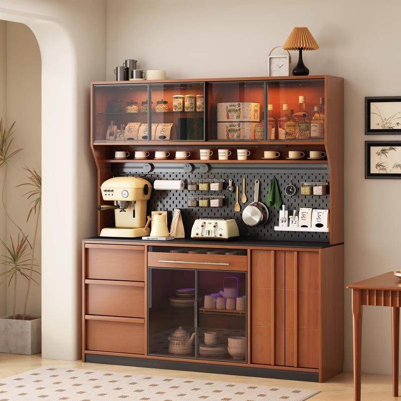 北欧实木餐边餐柜岩板咖啡柜厨房厅橱柜储物柜置物柜复古组合高柜,住宅家具,餐边柜,淘宝优惠券,粉丝福利购,淘宝优惠卷