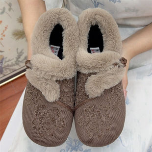 冬季新款老北京布鞋加绒保暖女棉鞋舒适休闲棉鞋女中老年妈妈棉鞋