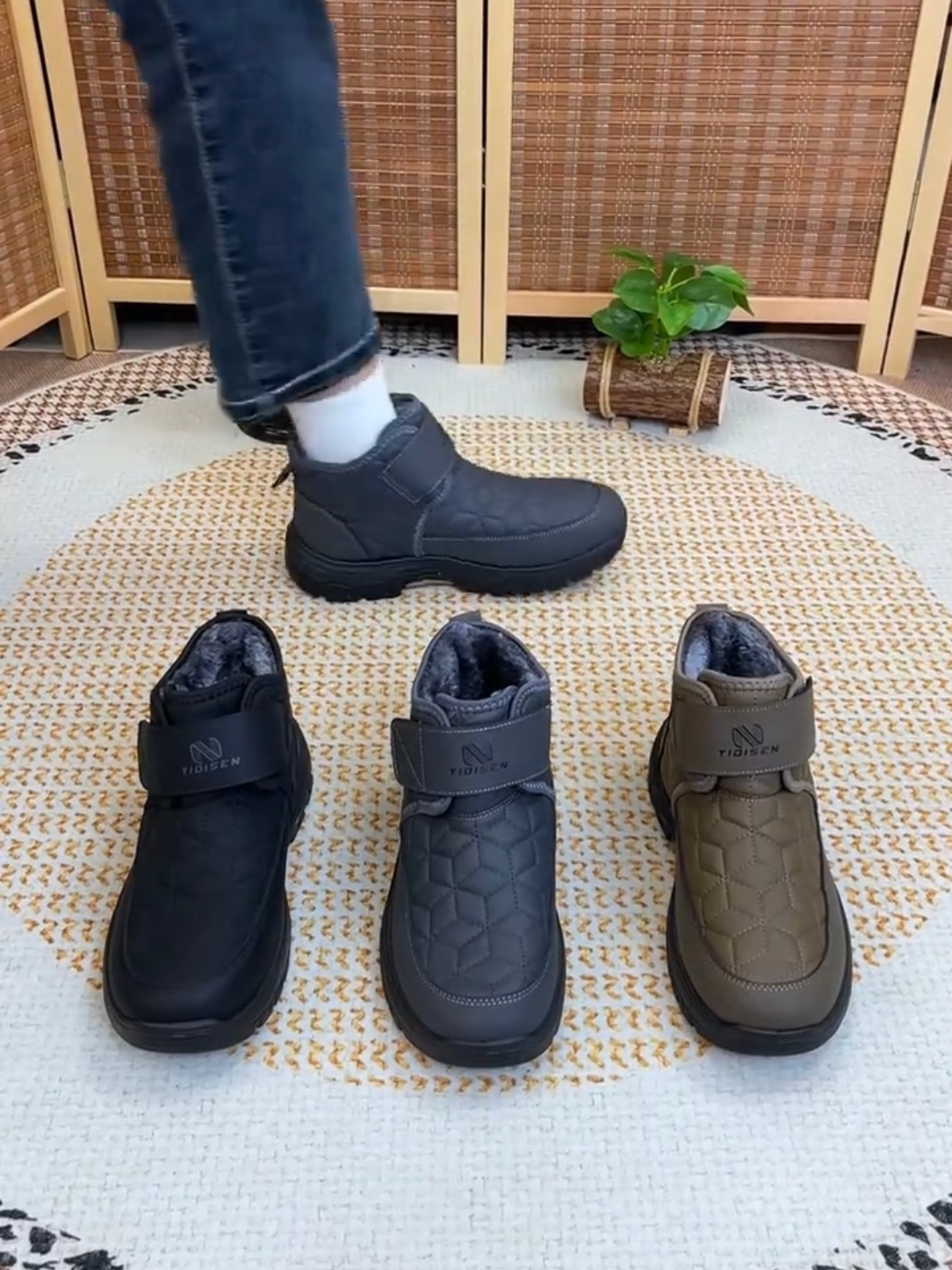 冬季高帮棉鞋2025新款加绒加厚绵羊毛棉鞋防寒保暖防滑耐磨爸爸鞋