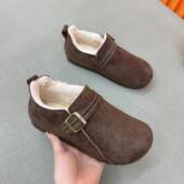 时尚 老北京布鞋 百搭 加绒保暖勃肯鞋 女一脚蹬豆豆鞋 2025新款 冬季