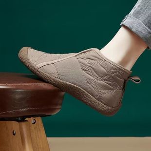 加绒保暖防滑棉鞋 软底秋冬季 布轻便雪地靴子女2024新款 老北京布鞋