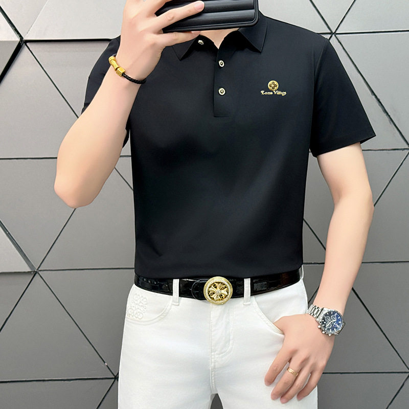高尔夫服装男士短袖polo衫夏季圆领显瘦修身上衣百搭高尔夫运动服