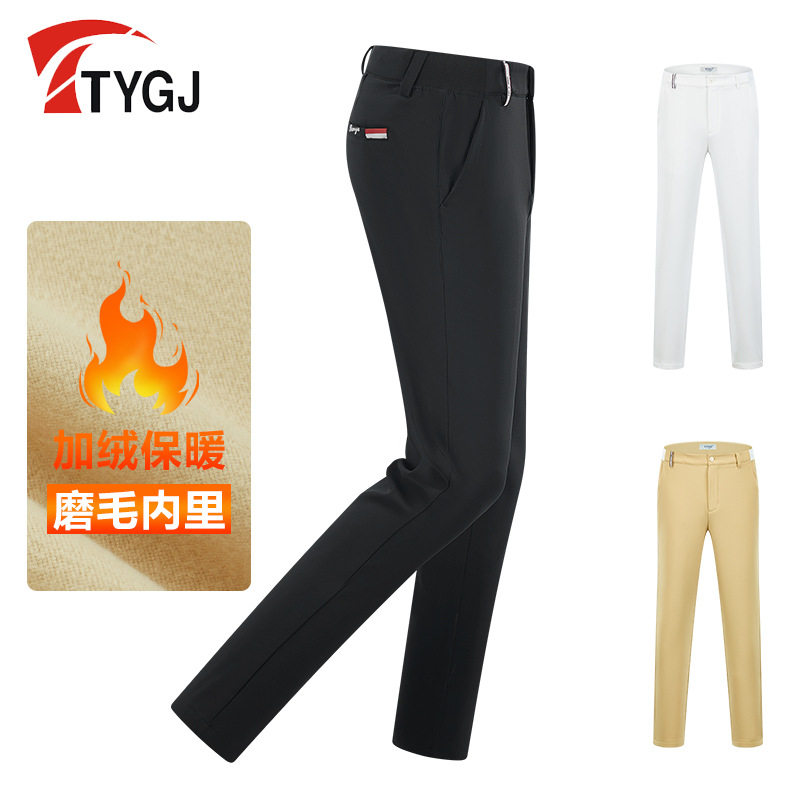 TTYGJ高尔夫男士加绒长裤 韩版休闲运动户外西装裤保暖宽松防水裤