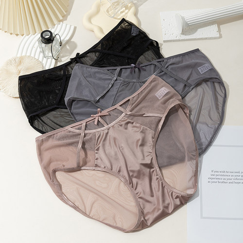 大码蕾丝内裤女高腰网纱性感无痕
