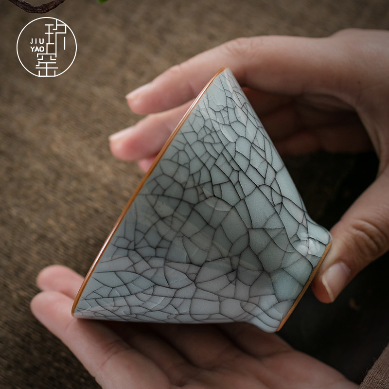 传世哥窑冰裂纹大号功夫茶具主人品茗杯茶杯子陶瓷单杯斗笠杯茶盏,餐饮具,茶杯,淘宝优惠券,粉丝福利购,淘宝优惠卷