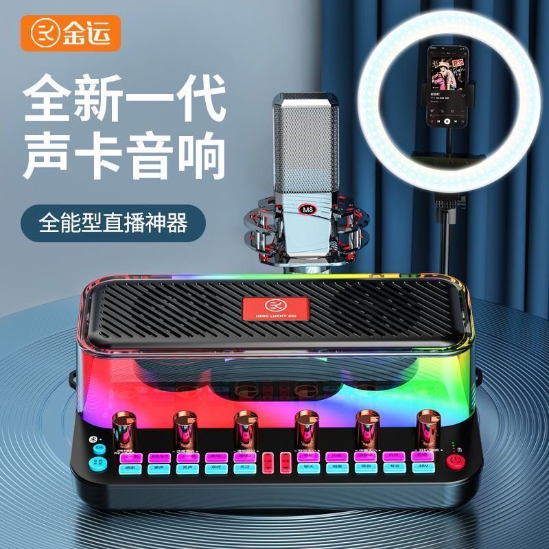 C18声卡音响一体式手机电脑户外蓝牙录音k歌吃播直播设备全套