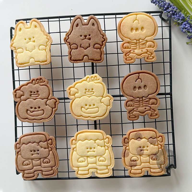 骷髅科学怪人经典万圣节饼干模具 卡通南瓜怪兽白脱饼干辅食工具