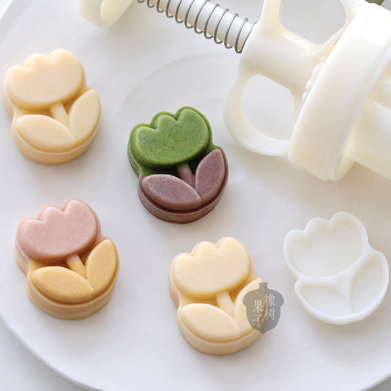 20g30g立体春日花花绿豆糕模具迷你郁金香山药广式中秋节月饼模具