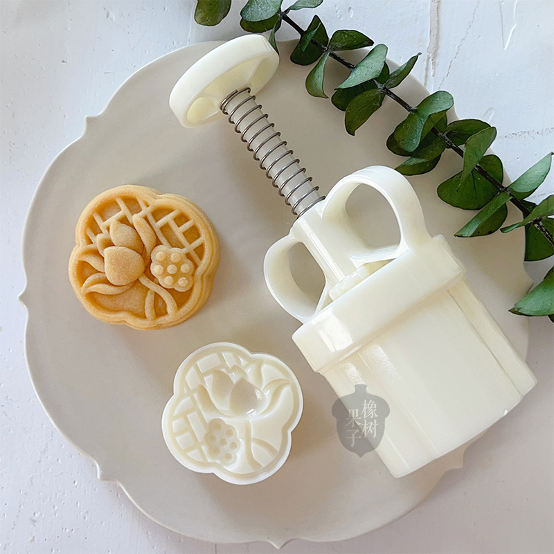 中式国风立体莲花绿豆糕月饼模具