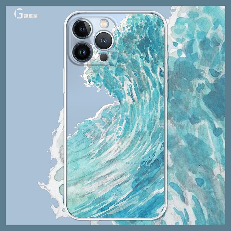 海浪手机壳风适用苹果16pro华为pura80/iPhone15Promax小米14/vivo周边OPPO/13/12/11/x荣耀红米同款mate