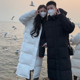 过膝情侣羽绒棉服男女2024秋冬季 加厚保暖棉衣外套潮 新款 宽松韩版