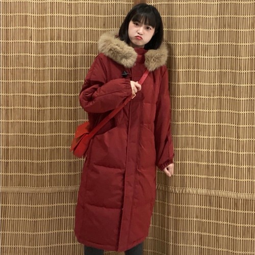 超火可爱大毛领羽绒服学生外套