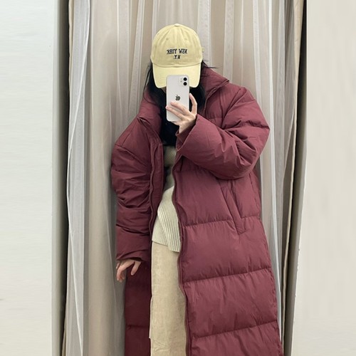 韩国东大门超长款保暖羽绒棉服