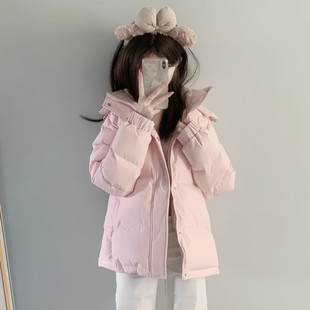 在逃公主洋气减龄羽绒棉服女秋冬季 棉袄外套 加厚连帽宽松中戏短款