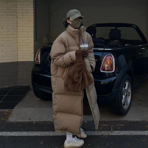 长款过膝高个子保暖加厚羽绒棉服