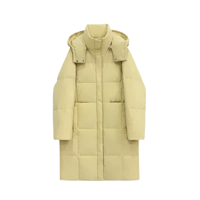 90白鸭绒超长款羽绒服外套