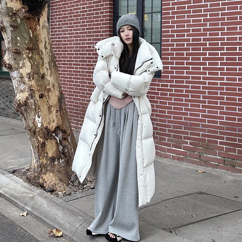 保命90白鸭绒长款羽绒服