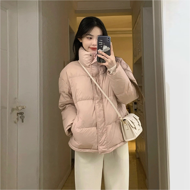 90白鸭绒短款立领羽绒服