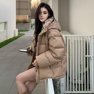 法式 可拆卸长袖 新款 羽绒棉服女冬季 小众加厚保暖棉袄外套 宽松韩版