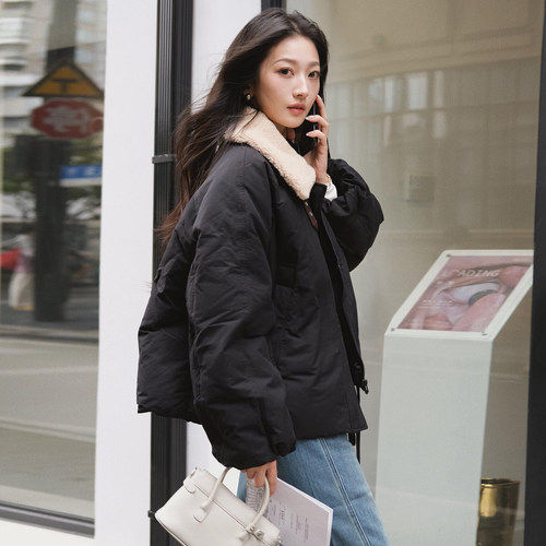 羊羔毛加厚保暖羽绒棉服外套